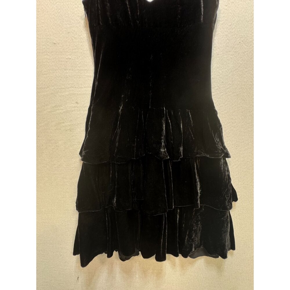 Laundry By Shelli Segal Women's Silk Mini Dress Sleeveless V Neck Size 6 Black - Picture 8 of 9